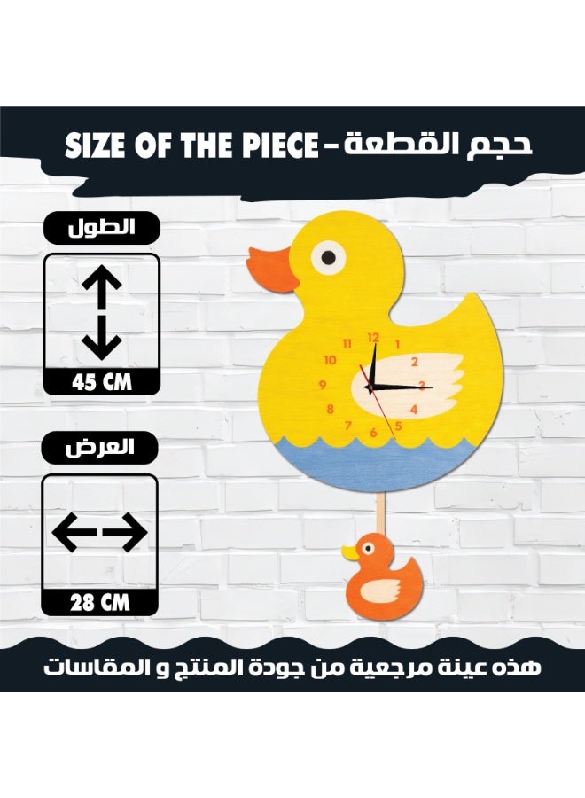A high-quality, elegantly designed, duck-shaped pendulum wall clock with cheerful colors and a quiet movement; easy to install and suitable for various uses and decors. - Image 4